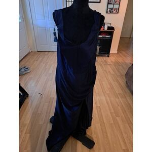 New Jules & Cleo Size 18 Midnight Blue Off Shoulder Floor Length Formal Dress